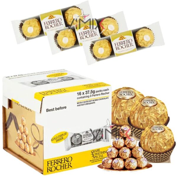 Ferrero Rocher T3 Box Chocolate Pralines Treat Pack 3 Pieces 16