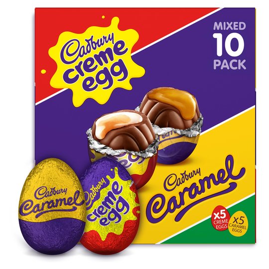 Cadbury Caramel Egg Creme Egg Chocolates, Box of 10 Eggs