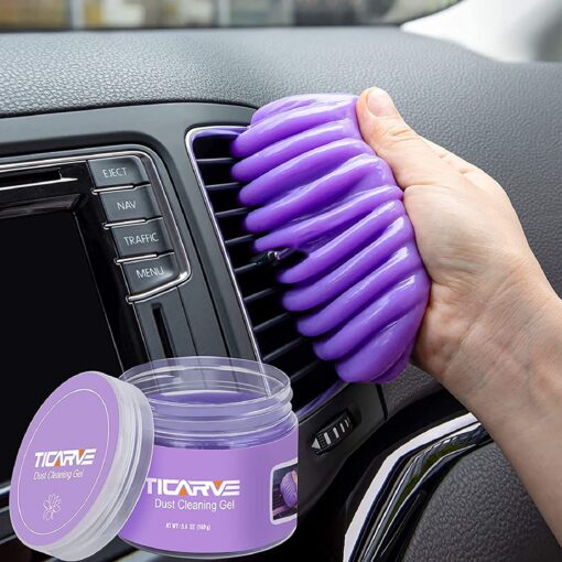 Cleaning Gel for Car Cleaning Putty Auto Detailing Gel Car Interior Cleaner Universal Dust Removal Gel Vent Cleaner Keyboard Cleaner for Laptop Purple