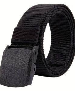 Men Canvas Belt Outdoor Joker Student Actical Belt Nylon Adjustable 120cm47.24 Inches