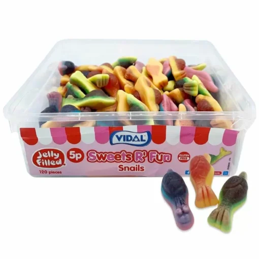 Vidal Jelly Filled Snails 5p Tub