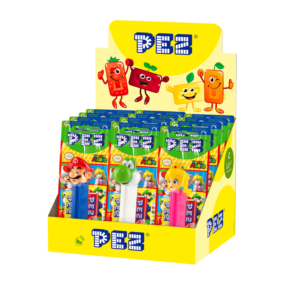 Pez Super Mario 1+2 Impulse Packs 17g, 6 Super Mario dispensers to choose from