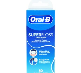 Oral-B Super Floss Threader Dental Floss, Pre-Cut Strands, 50 Count